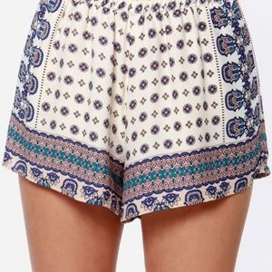 Lulu's LUSH Intricate Incident Ivory Print Shorts